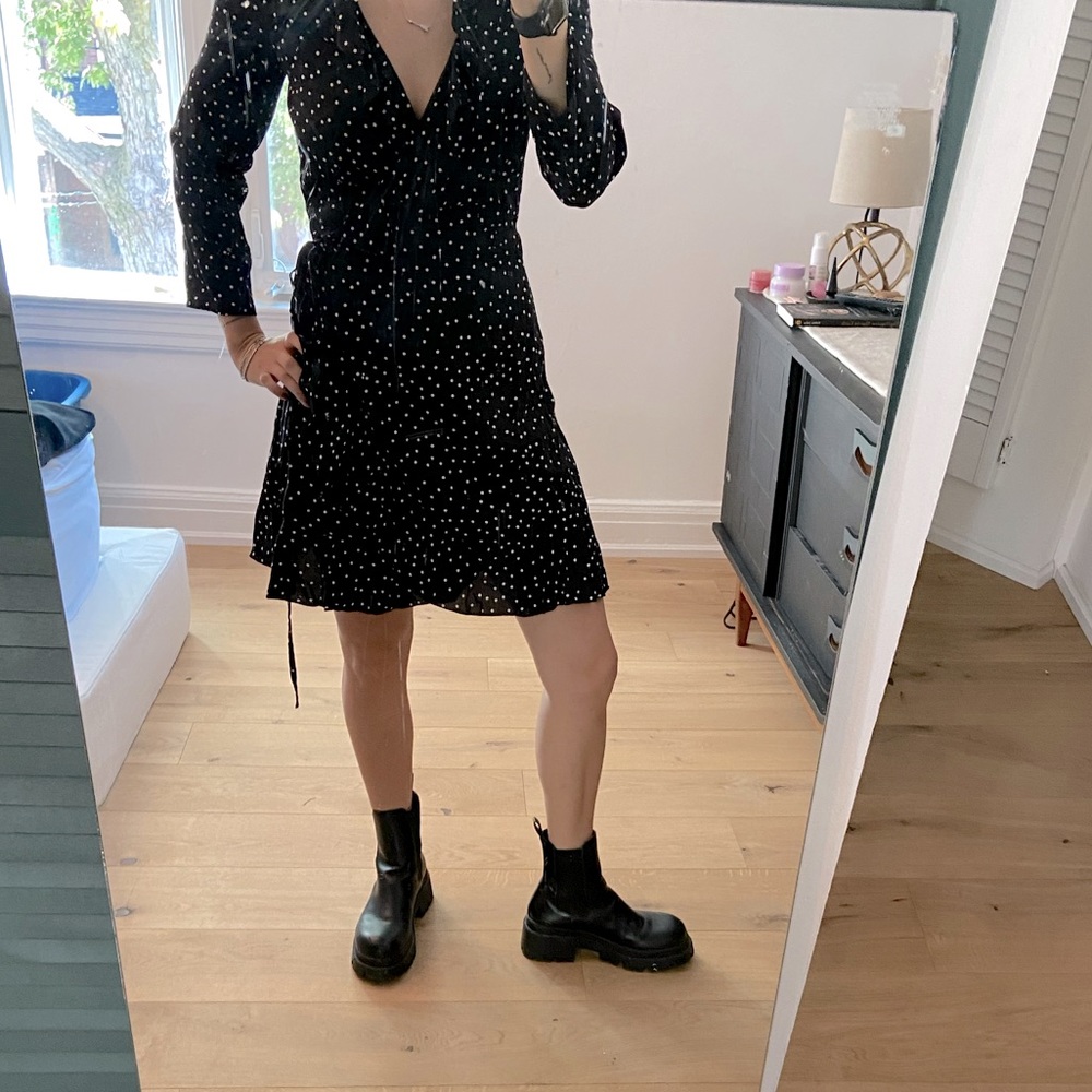 Polka dot wrap dress